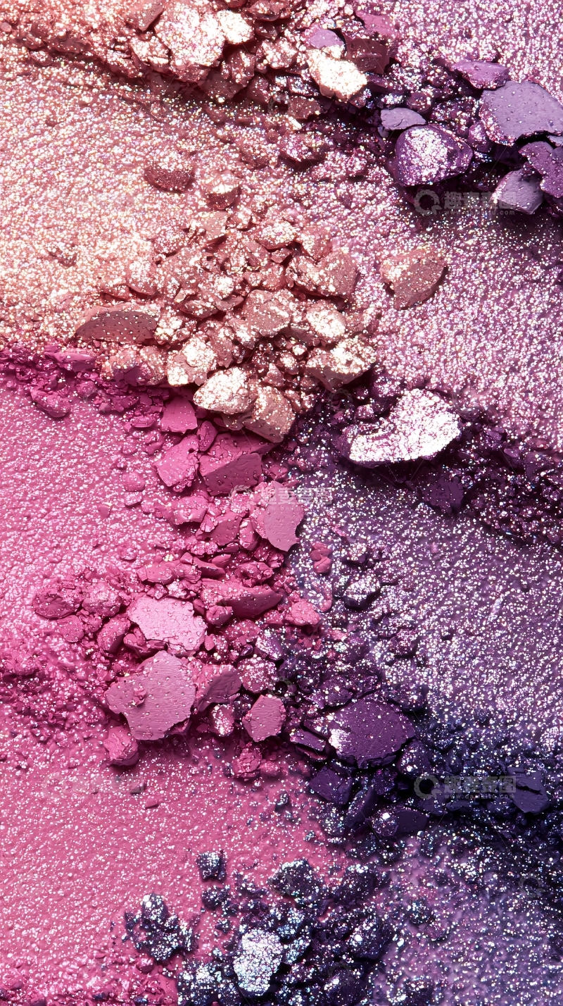 高清大图下载【趣麦麦图】粉紫色系眼影碎粉特写