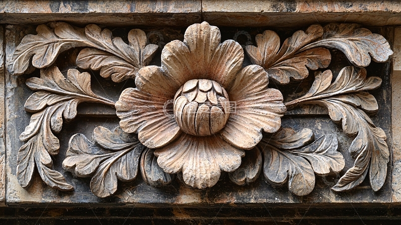 高清大图下载【趣麦麦图】浮雕花卉装饰图案