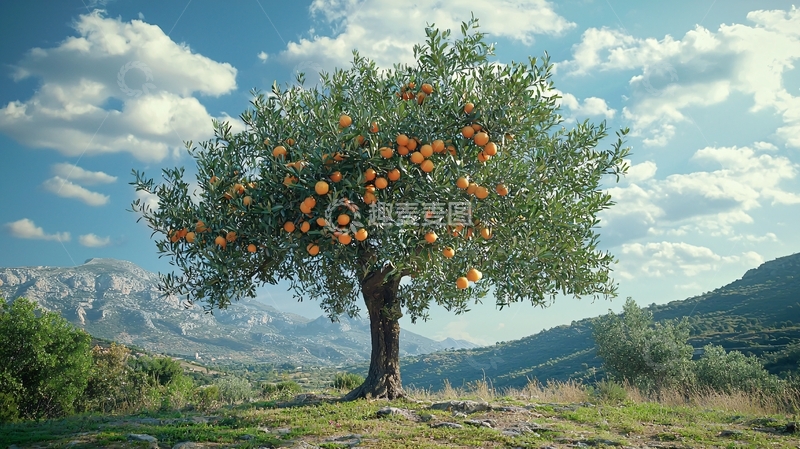 高清大图下载【趣麦麦图】果树丰收的田园风光