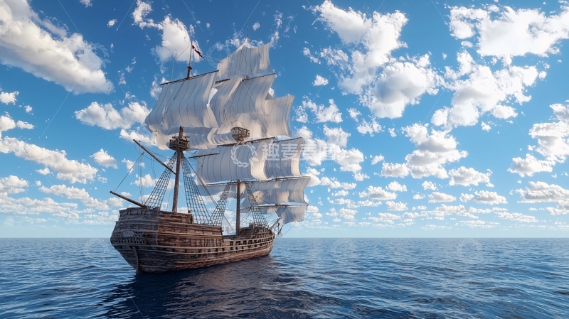 高清大图下载【趣麦麦图】航海时代帆船