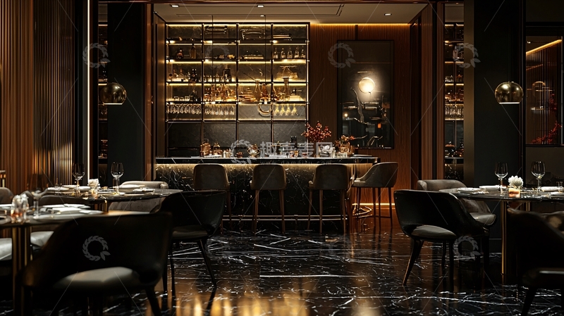 高清大图下载【趣麦麦图】高级餐厅内部视角