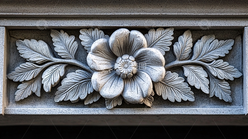 高清大图下载【趣麦麦图】石材雕刻花卉图案