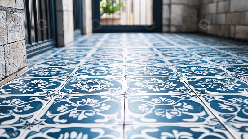 高清大图下载【趣麦麦图】蓝白瓷砖地面