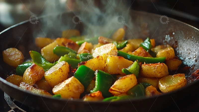 高清大图下载【趣麦麦图】炒土豆青椒