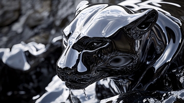 金属质感豹子头像