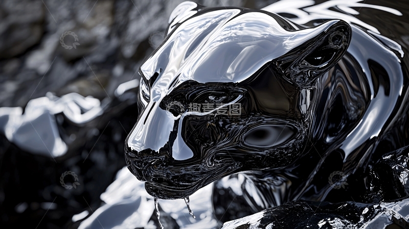 高清大图下载【趣麦麦图】金属质感豹子头像