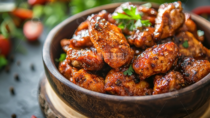 高清大图下载【趣麦麦图】烤鸡翅特写