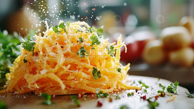 高清大图下载【趣麦麦图】刨丝胡萝卜配香草