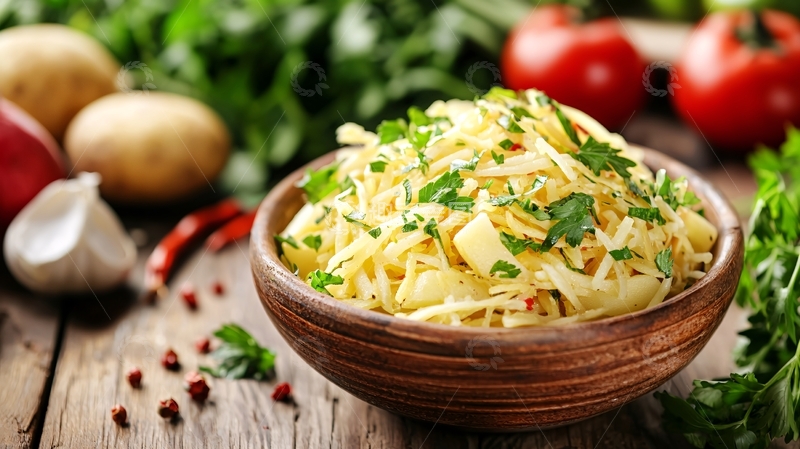 高清大图下载【趣麦麦图】土豆沙拉与新鲜蔬菜