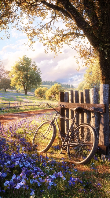 田园风光自行车