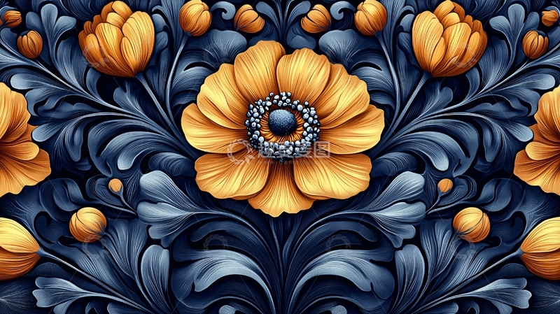 高清大图下载【趣麦麦图】金色花朵