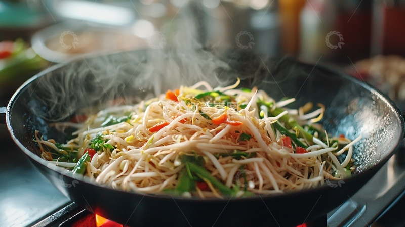 高清大图下载【趣麦麦图】热气腾腾的炒面