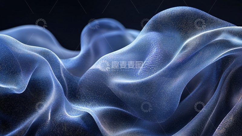 高清大图下载【趣麦麦图】蓝色丝绸质感