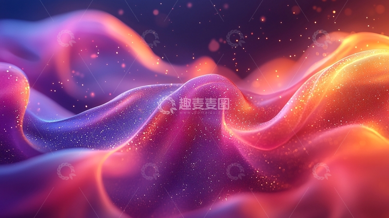 高清大图下载【趣麦麦图】抽象渐变流动光效背景