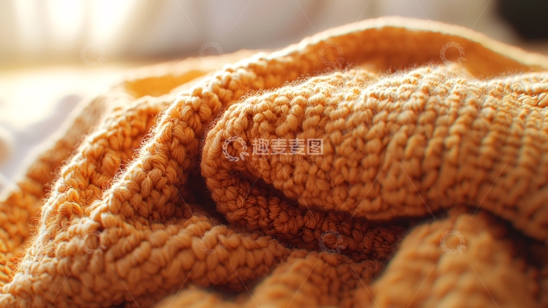 高清大图下载【趣麦麦图】温暖柔软的毛线毯