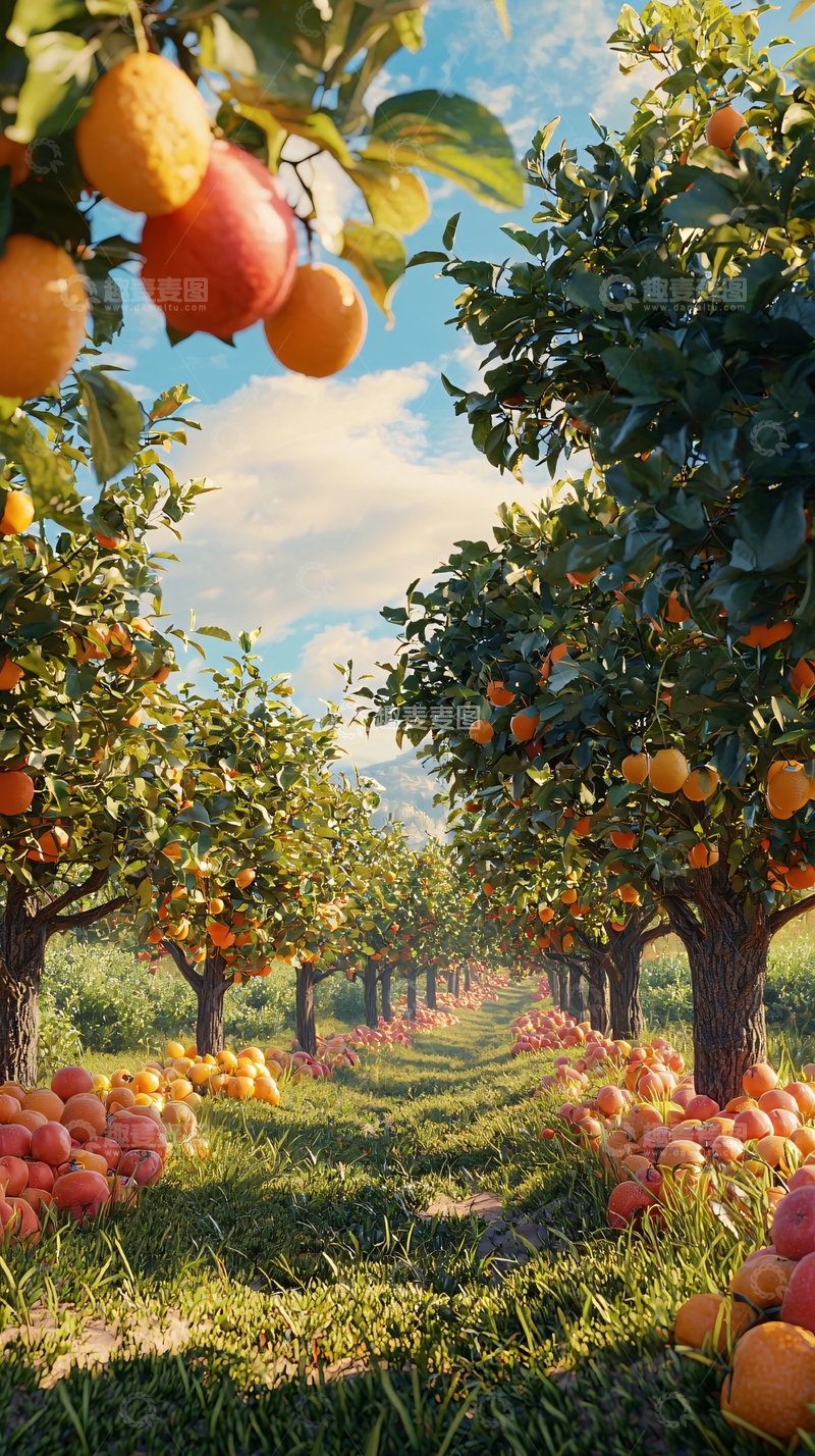 高清大图下载【趣麦麦图】柑橘果园风景