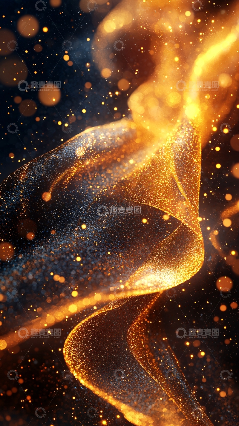 高清大图下载【趣麦麦图】金色光芒闪耀的曲线