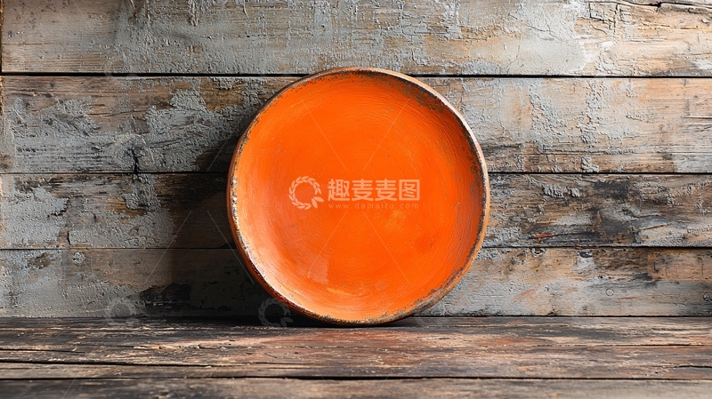 高清大图下载【趣麦麦图】橙色椭圆形陶瓷盘子