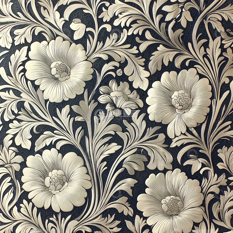 高清大图下载【趣麦麦图】银色花朵植物的背景图案