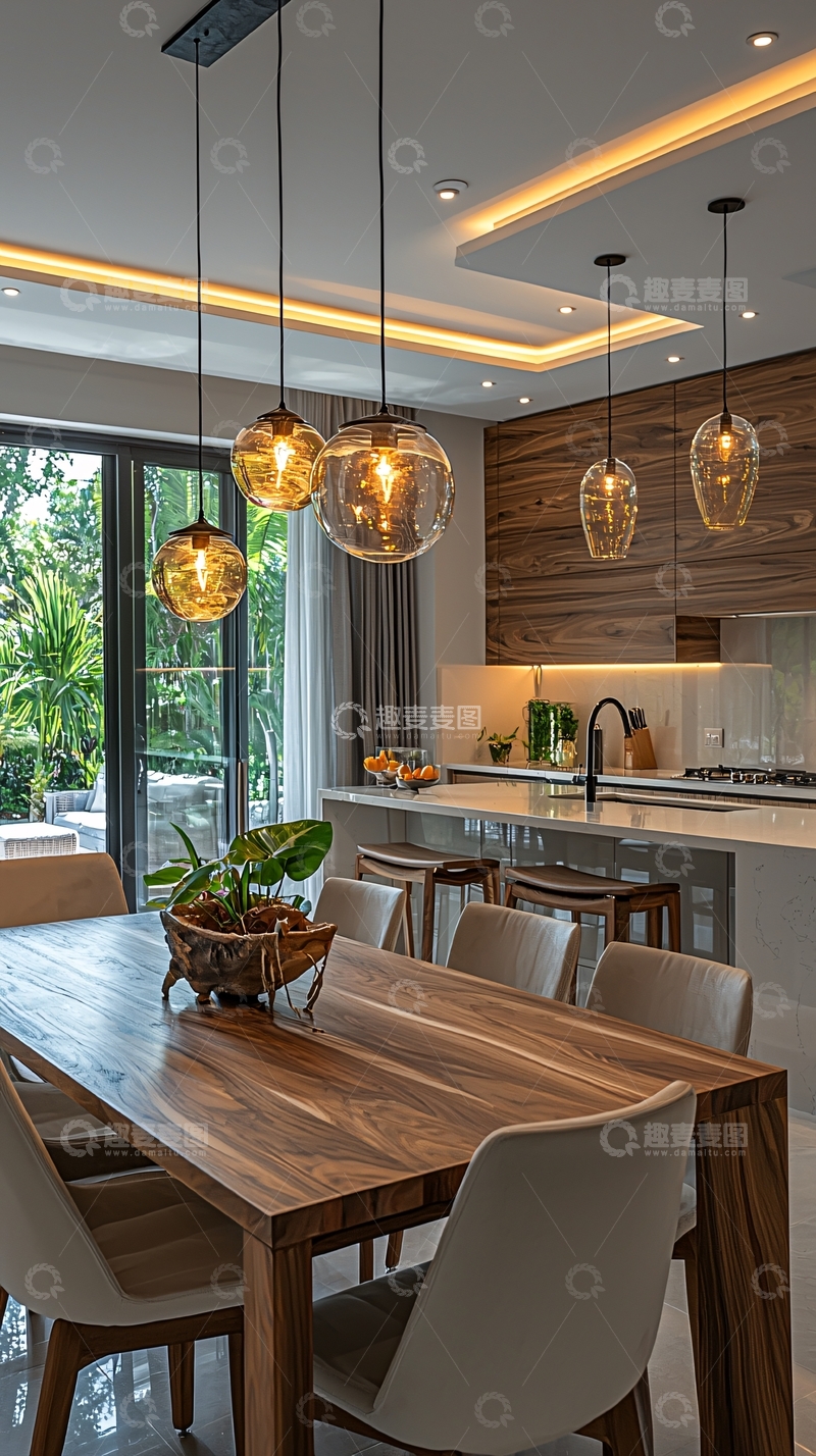 高清大图下载【趣麦麦图】现代简约风格餐厅吊灯