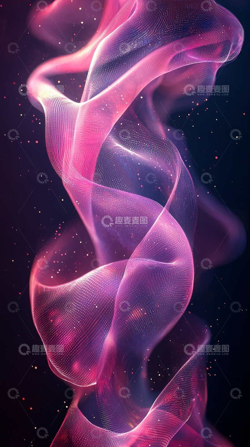 高清大图下载【趣麦麦图】抽象粉色紫色丝绸纹理