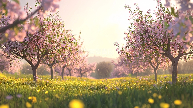 高清大图下载【趣麦麦图】春日杏花田园风光