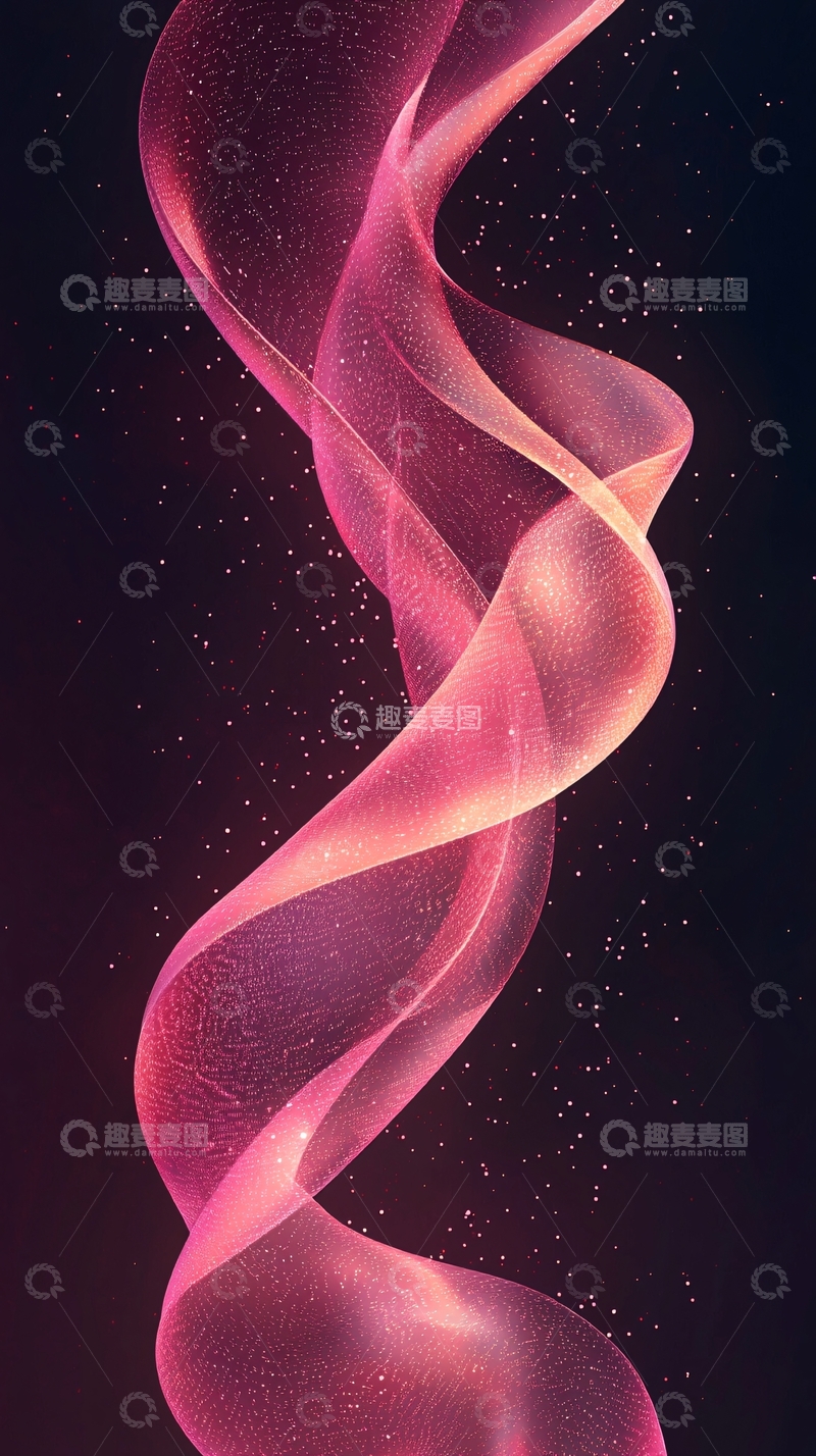 高清大图下载【趣麦麦图】粉色透明飘带