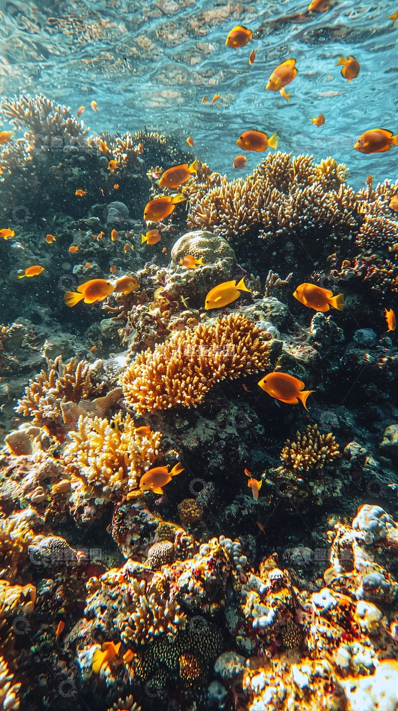 高清大图下载【趣麦麦图】珊瑚礁鱼群