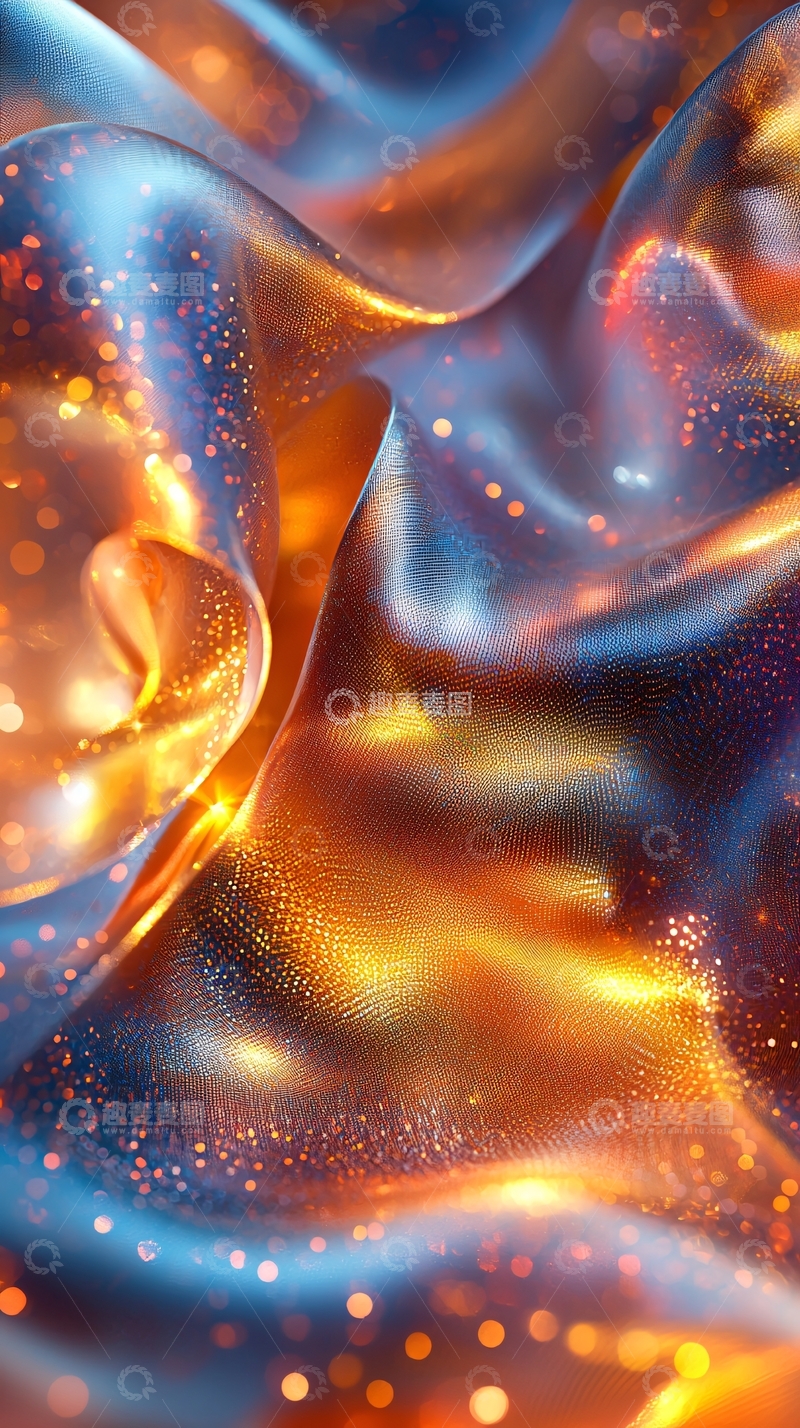 高清大图下载【趣麦麦图】流动的光泽金属质感