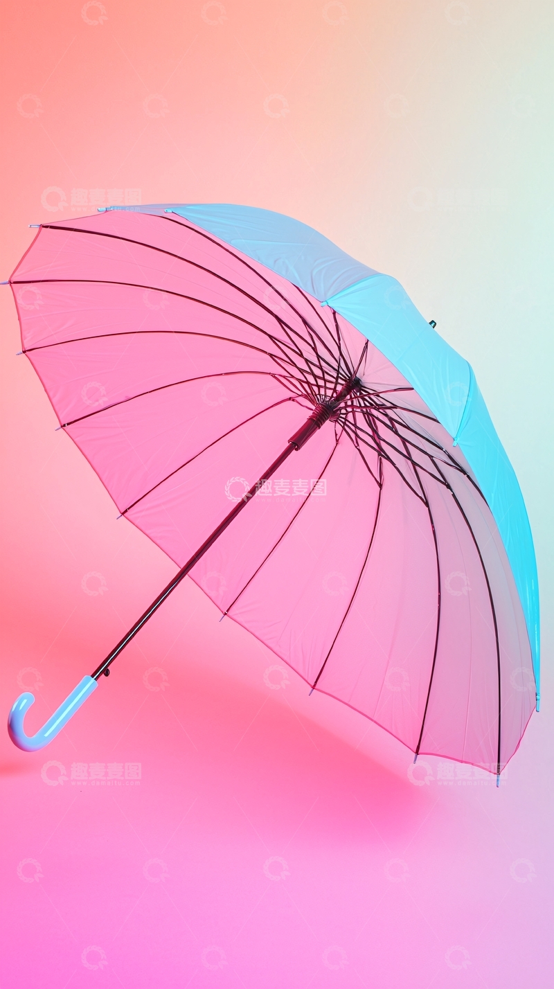 高清大图下载【趣麦麦图】粉色蓝色雨伞