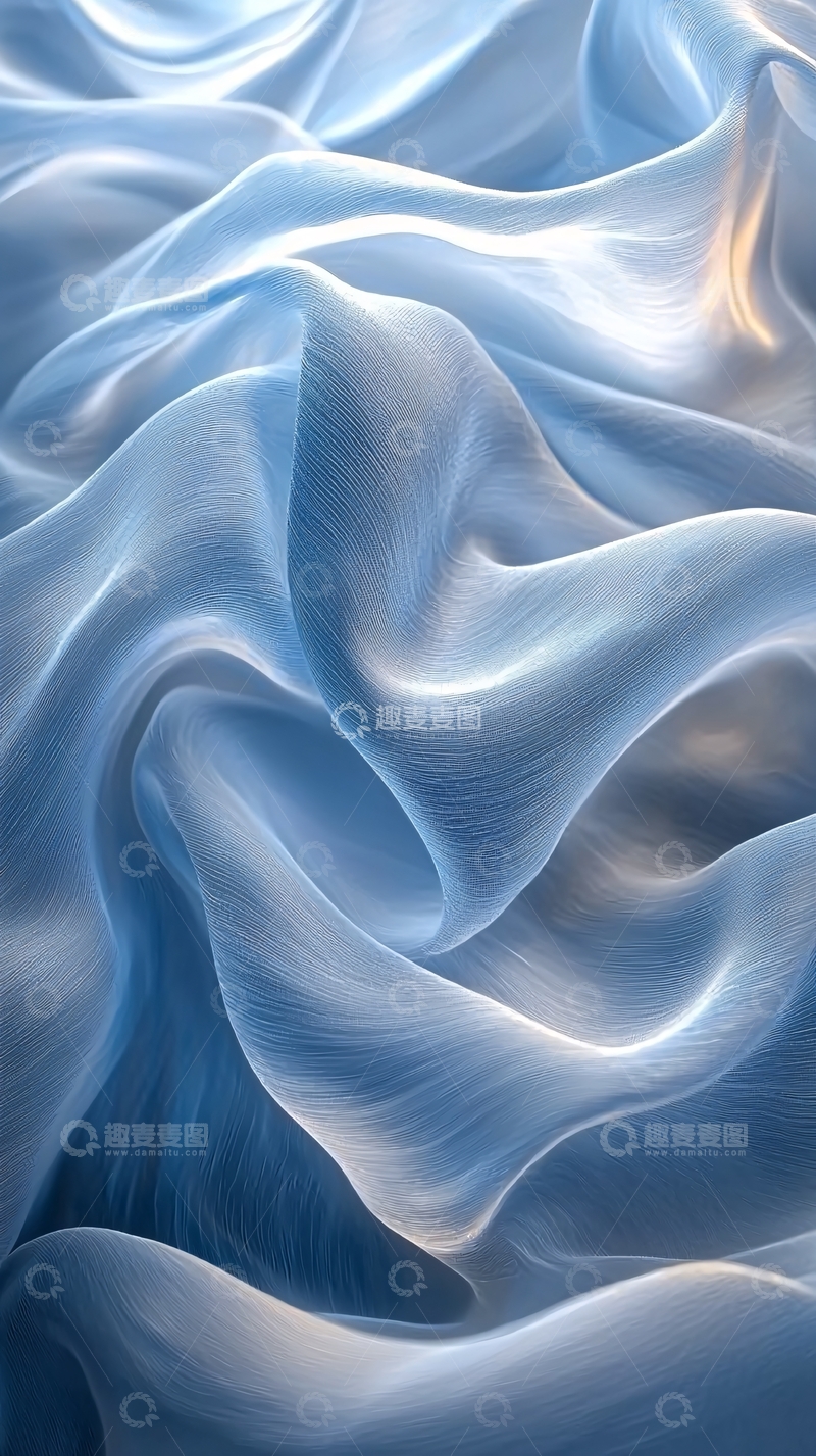 高清大图下载【趣麦麦图】柔软的蓝色丝绸面料