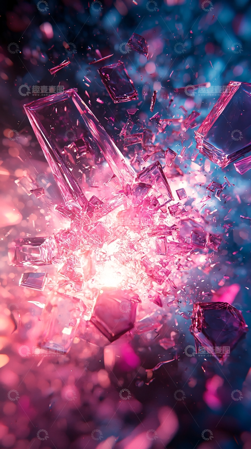 高清大图下载【趣麦麦图】晶体爆炸飞溅