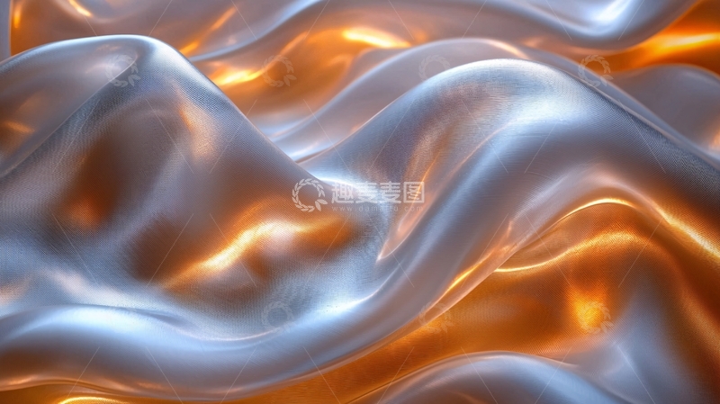 高清大图下载【趣麦麦图】银色金色交织的流动曲线