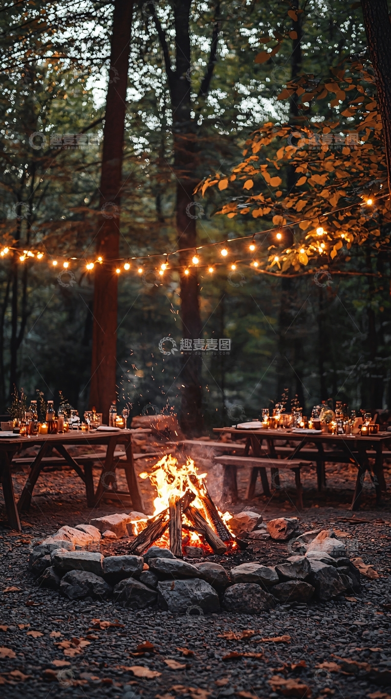 高清大图下载【趣麦麦图】森林篝火晚宴