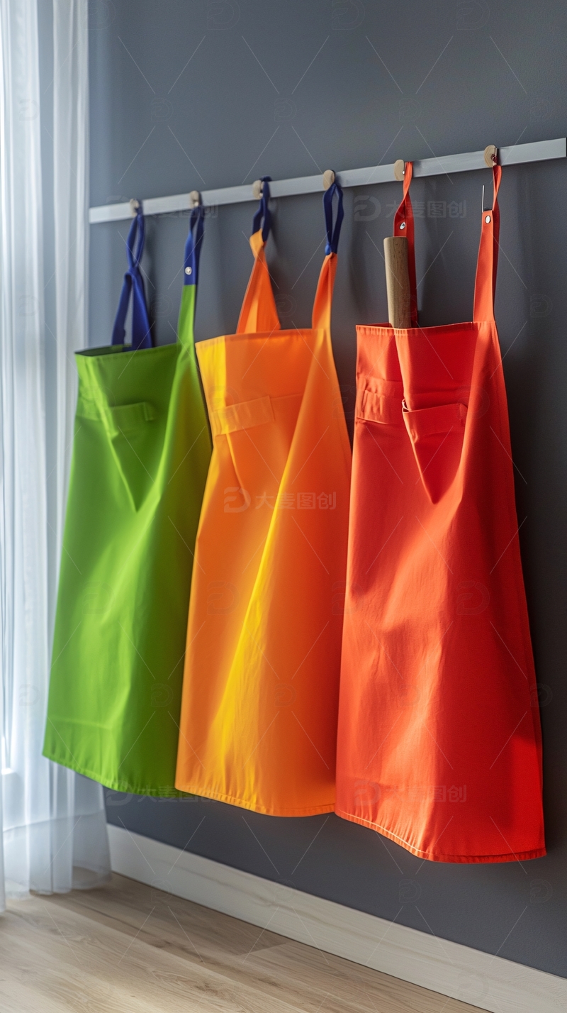 高清大图下载【趣麦麦图】彩色围裙挂墙