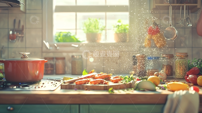 高清大图下载【趣麦麦图】阳光厨房
