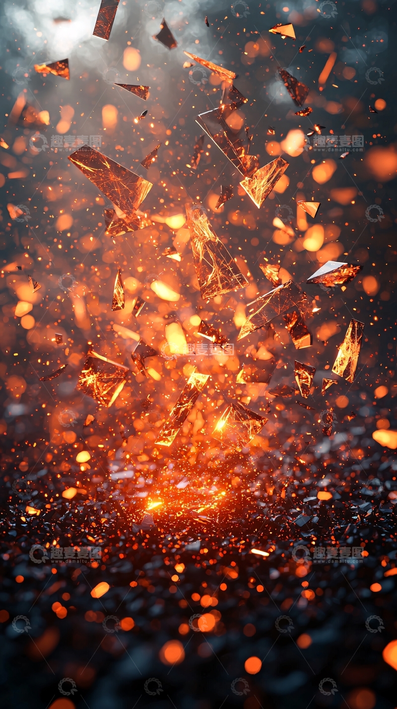 高清大图下载【趣麦麦图】燃烧碎片