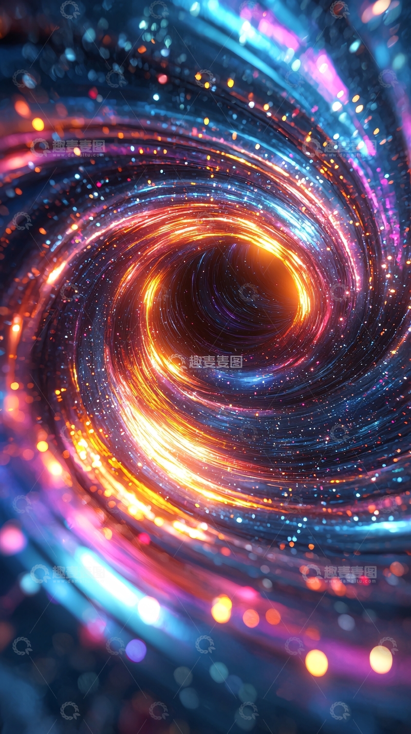 高清大图下载【趣麦麦图】炫彩宇宙漩涡背景