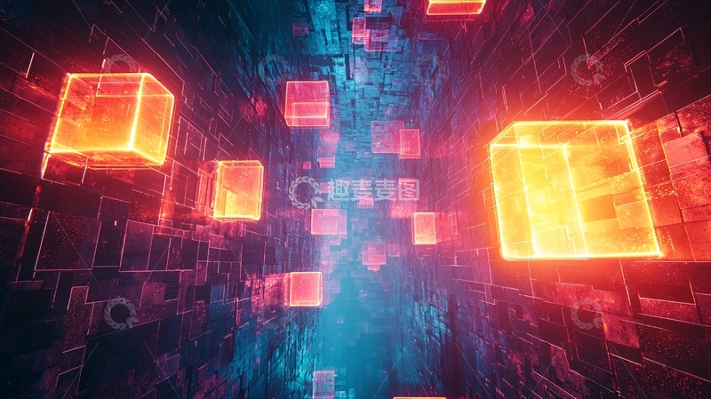 高清大图下载【趣麦麦图】科技感立方体通道