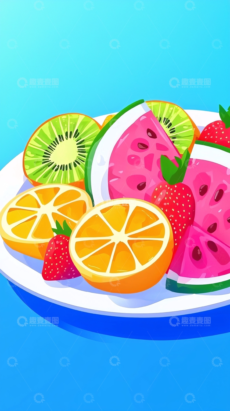 高清大图下载【趣麦麦图】清爽水果拼盘