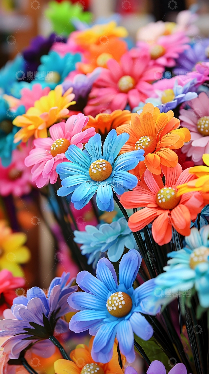 高清大图下载【趣麦麦图】彩色雏菊花束