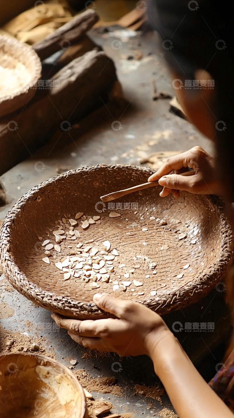 高清大图下载【趣麦麦图】手工陶艺制作过程