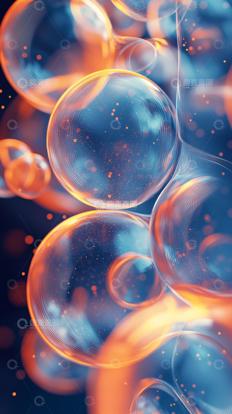 高清大图下载【趣麦麦图】透明气泡漂浮