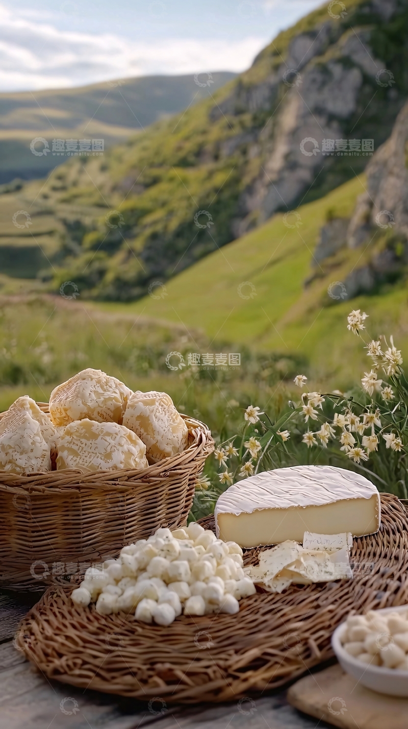 高清大图下载【趣麦麦图】山景下美味奶酪面包