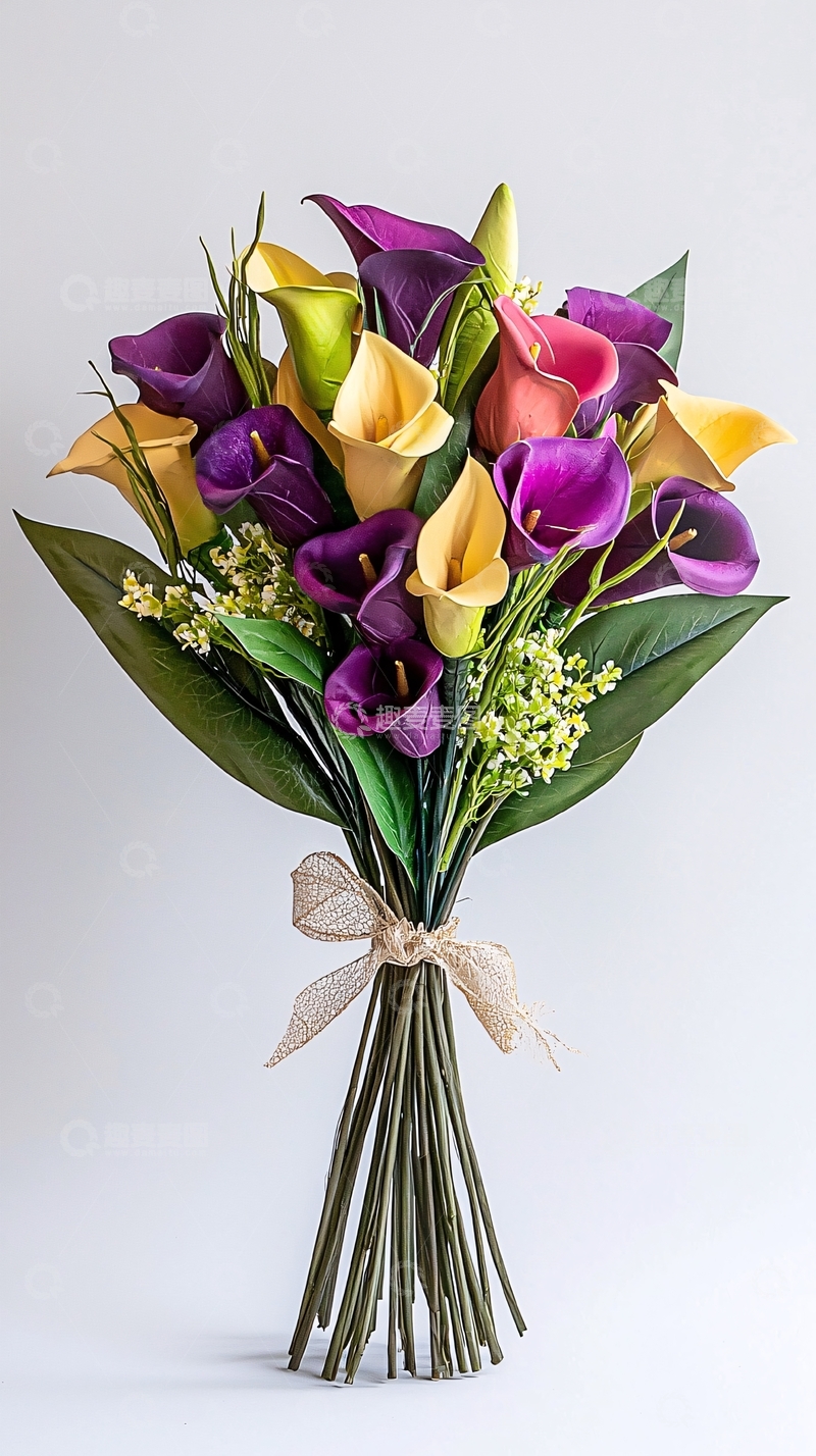 高清大图下载【趣麦麦图】彩色马蹄莲花束