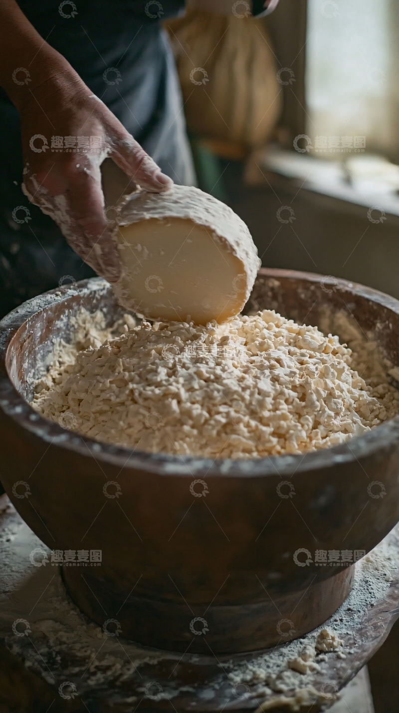 高清大图下载【趣麦麦图】手工制作奶酪