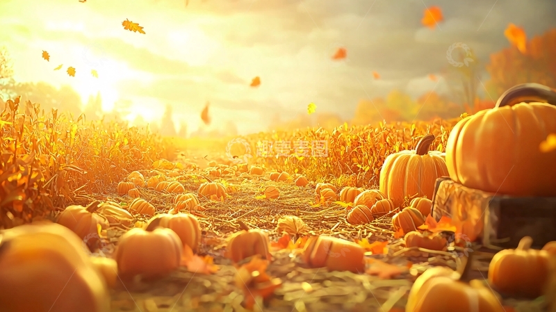 高清大图下载【趣麦麦图】秋季南瓜田园风光