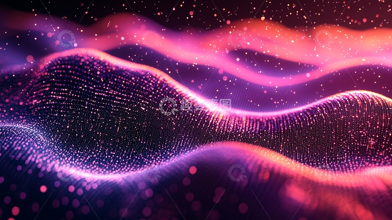 高清大图下载【趣麦麦图】梦幻粒子波浪