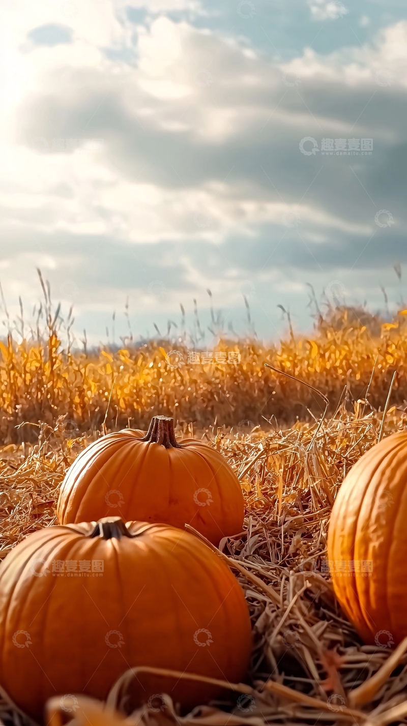 高清大图下载【趣麦麦图】秋日南瓜田园风光