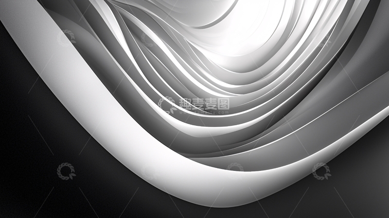 高清大图下载【趣麦麦图】抽象波浪曲线线条